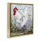 Stupell Industries White Rooster in Flower Garden Floating Frame By Susan Winget